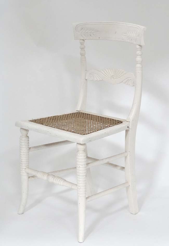 White painted rush seated dining chair CONDITION: Please Note - we do not make - Image 4 of 4