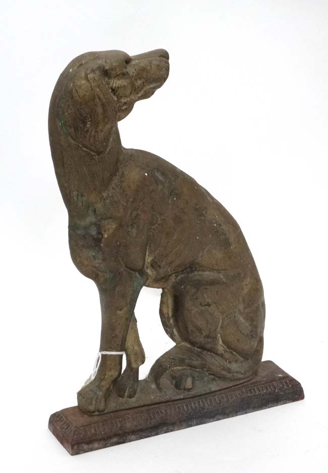 Brass door porter formed as a long dog seageant CONDITION: Please Note - we do not - Image 3 of 4