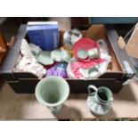 A large quantity of assorted Green Wedgwood jasperware items CONDITION: Please Note