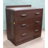 Oak 3-drawer chest of drawers CONDITION: Please Note - we do not make reference to