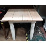 Pine topped table CONDITION: Please Note - we do not make reference to the