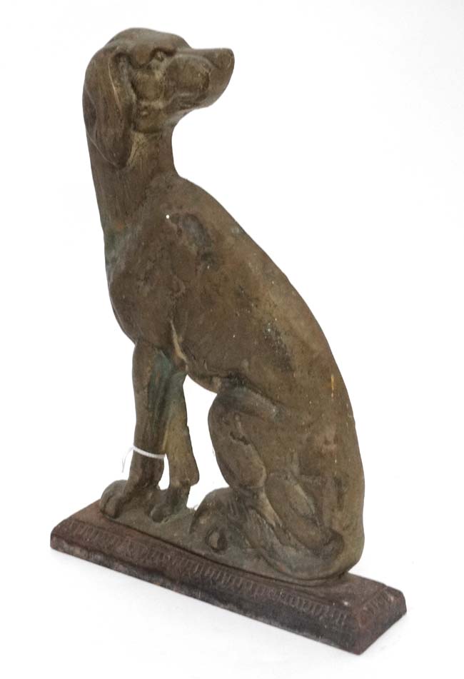 Brass door porter formed as a long dog seageant CONDITION: Please Note - we do not - Image 4 of 4