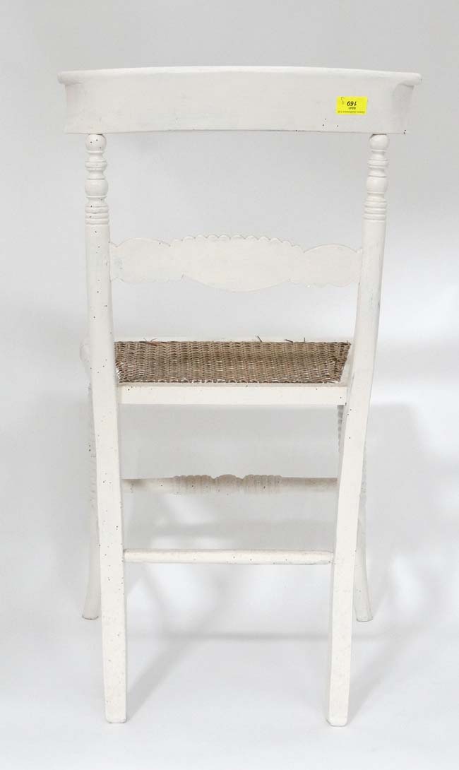 White painted rush seated dining chair CONDITION: Please Note - we do not make - Image 2 of 4