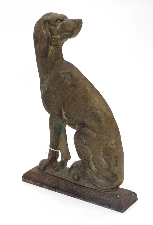 Brass door porter formed as a long dog seageant CONDITION: Please Note - we do not - Image 2 of 4