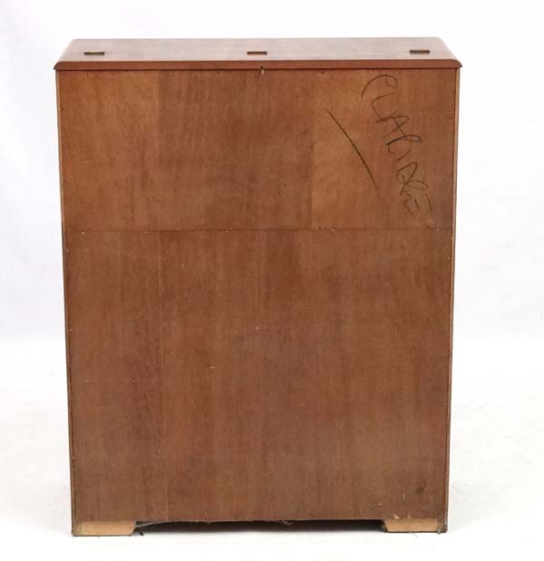 Art Deco : a 1930's walnut Cocktail Cabinet with fold down front revealing mirrored interior and - Image 8 of 8