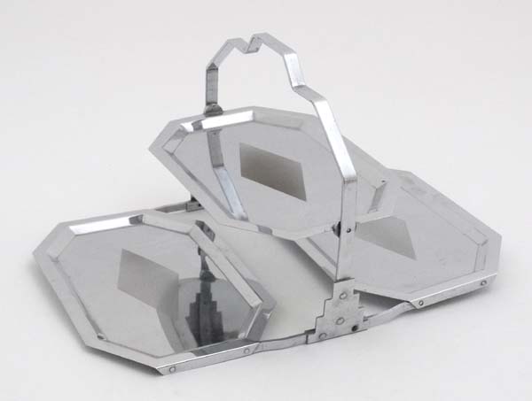 Art Deco : a Chromium plate Art Deco folding 3 fold tray with typical decoration and carry handle - Image 5 of 8