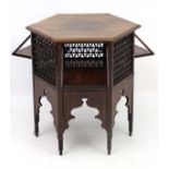 Arts and Crafts : probably Leonard Wyburd for Liberty's a Moorish hexagonal table / tabouret