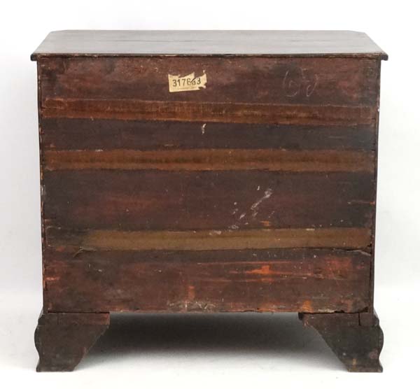 An 18thC Geo III walnut bachelor chest with brushing slide and canted corners 37 1/2" wide x 35 - Image 5 of 6