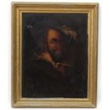 XIX English School, Oil on canvas, Portrait of a Cavalier , 28 1/2 x 23".