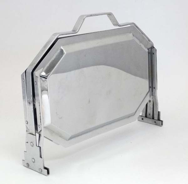 Art Deco : a Chromium plate Art Deco folding 3 fold tray with typical decoration and carry handle - Image 8 of 8