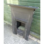 Architectural Salvage : A Circa 1900 black painted cast iron fireplace ,