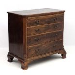 An 18thC Geo III walnut bachelor chest with brushing slide and canted corners 37 1/2" wide x 35