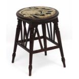 Arts and Crafts : Manner of Godwin - A Secessionist 4-legged stool 17" high x 12 3/4" wide