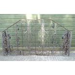 Architectural Salvage : A 19thC wrought iron fire guard , 29 3/4" high x 55" wide x 11" deep.