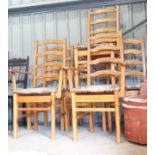 Pine ladder back dining chairs (4+2) CONDITION: Please Note - we do not make