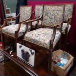 4 dining chairs with Gainsborough style arms CONDITION: Please Note - we do not