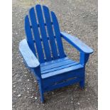 Blue painted garden chair CONDITION: Please Note - we do not make reference to the