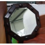 Octagonal oak framed bevelled Mirror CONDITION: Please Note - we do not make