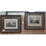 A pair of prints depicting Hammersmith Bridge & Hungerford Newmarket CONDITION: