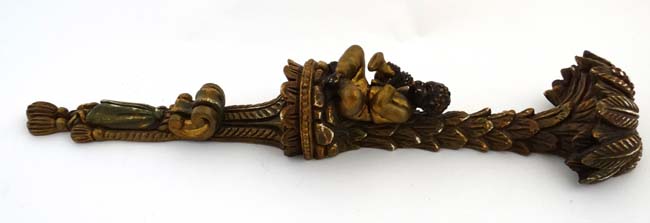 A mid - late 20thC gilded carved wooden figure of a blackamoor sat cross legged playing a musical - Image 2 of 5