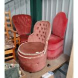 3 pink bedroom chairs CONDITION: Please Note - we do not make reference to the