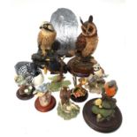 A collection of 10 bird figure groups and 1 plaque ,