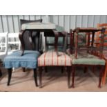 Assortment of 6 chairs and 2 footstools CONDITION: Please Note - we do not make