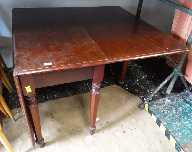 19thC mahogany dropflap table CONDITION: Please Note - we do not make reference to