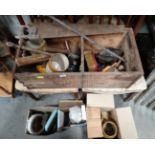 Quanitity of old tools and advertising beer crate CONDITION: Please Note - we do