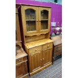 Narrow pine dresser with glazed top CONDITION: Please Note - we do not make
