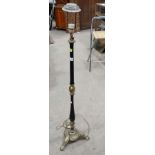 Black painted brass standard lamp CONDITION: Please Note - we do not make