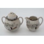 Hand painted Japanese sugar bowl and jug CONDITION: Please Note - we do not make