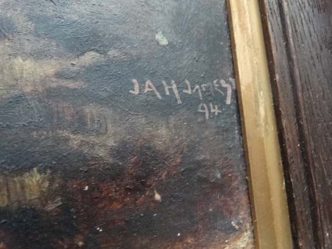 JAH James late XIX, Oil on board, The church lane, Signed and dated ' 94 ' lower right, - Image 2 of 4