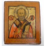 Russian Icon : an 18thC Palekh School Icon of Saint Nicolas ( San Nicola ) The Wonderworker