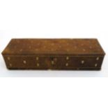 A La Toilette Pont Des Marechaux : A French gold tooled leather glove box opening to reveal silk