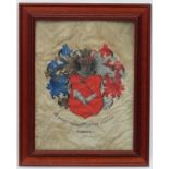 Hungarian Armorial : A hand painted armorial on velum 'A Szentistvani nemes csalad czimere' by