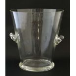 A twin handled glass Champagne bucket / ice pail 9" high CONDITION: Please Note -