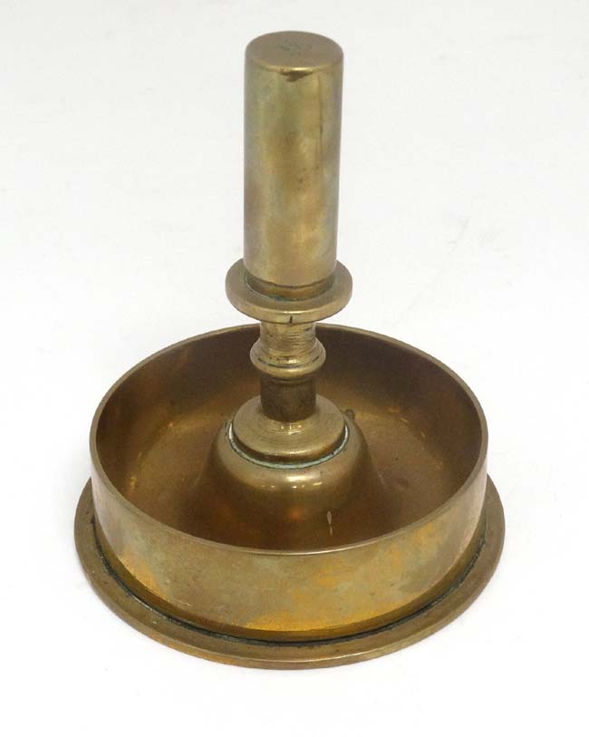 Trenchart : A British WWI era light artillery brass shell base ,