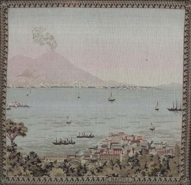 Early - mid XX needlework, Scenes in Italy , a pair, ' Roma ' St. - Image 4 of 6