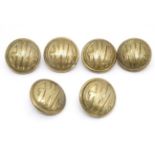 Buttons - Great Western Railways: 6 gilt metal buttons marked 'GWR ' approx 1" diameter