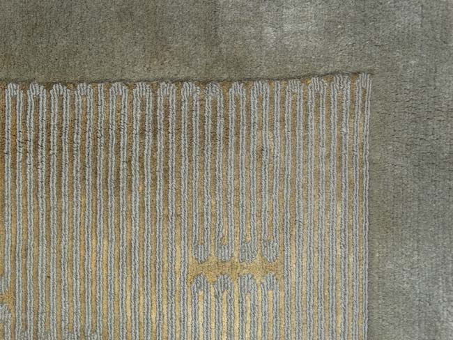 Carpet / Rug : a mid- late 20thc Nepalese rug made in wool with sage green, - Image 6 of 7