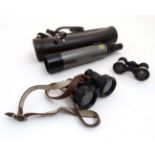 Optics : A cased Lumex 14 - 45x50 monocular , together with a pair of WWI era Field Binoculars ,