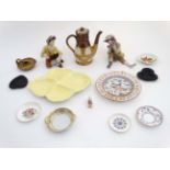 A collection of assorted ceramics to include two Sureda, hand painted figures,