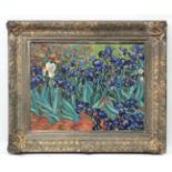 After Vincent Van Gogh c.1950, Oil on canvas, ' Irises , Saint- Remy , c.