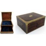 A Georgian mahogany brass bound box with locking drawer under 11" wide CONDITION: