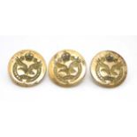 Buttons : 3 gilt metal buttons entitled ' Pilot Glider Regiment' by Pitt & Co. London.