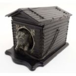 A Victorian Black Forest cigar box formed as a dog within a kennel 9 5/8" long x 6 1/2" high x 6