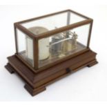 Barograph - MDS London an early mid 20thC bevelled glass and stained mahogany case barograph 14