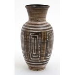 Vintage Retro: A c1970s Cinque Ports Pottery Ltd, The Monastry Rye vase with flared rim ,