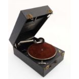 An early 20thC Portable Gramophone ,